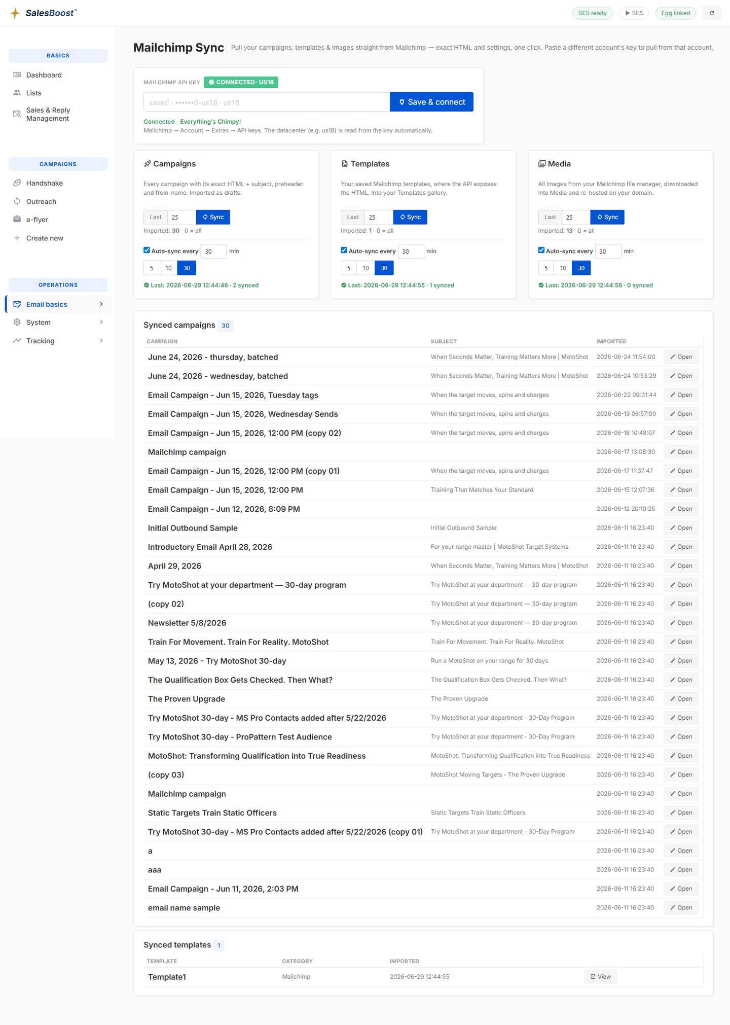 Mailchimp sync